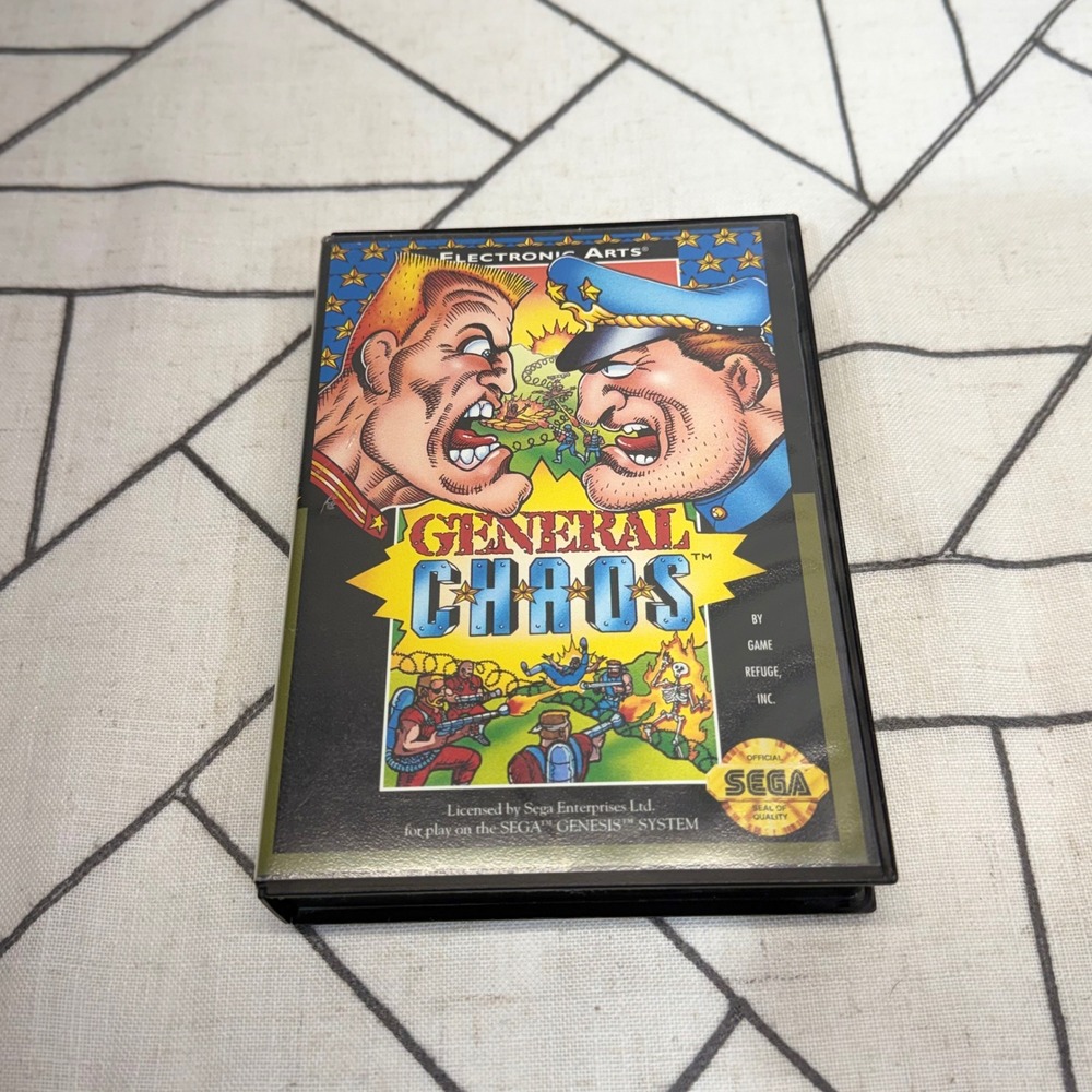 Electronic Arts General Chaos Sega Genesis Black CIB Action Strategy Game